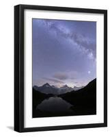 Milky Way over Bachalpsee lake on a summer night, Grindelwald, Jungfrau Region, Bernese Oberland-Roberto Moiola-Framed Photographic Print