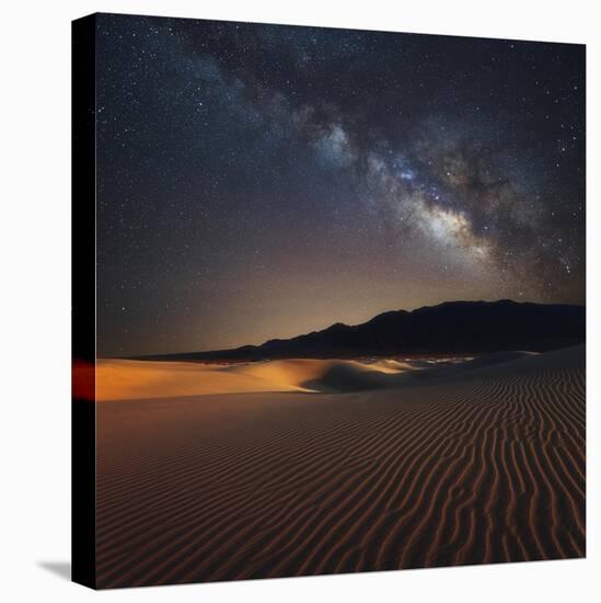 Milky Way over Mesquite Dunes-Darren White Photography-Stretched Canvas