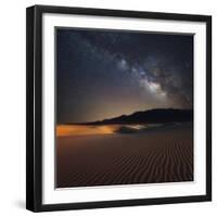 Milky Way over Mesquite Dunes-Darren White Photography-Framed Giclee Print