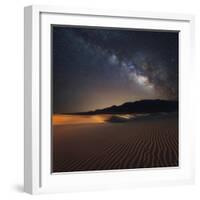 Milky Way over Mesquite Dunes-Darren White Photography-Framed Giclee Print