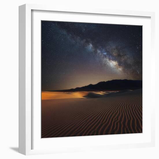 Milky Way over Mesquite Dunes-Darren White Photography-Framed Giclee Print