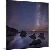 Milky Way over Ocean and Sea Stacks, Samuel Boardman State Park, Oregon, America, USA-Simonbyrne-Mounted Photographic Print