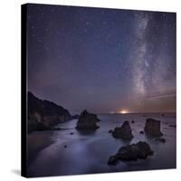 Milky Way over Ocean and Sea Stacks, Samuel Boardman State Park, Oregon, America, USA-Simonbyrne-Stretched Canvas