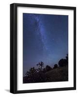 Milky Way Rises Over a Hill of Brush And Cacti, Kenton, Okalhoma-Stocktrek Images-Framed Photographic Print