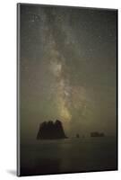 Milky Way rising behind sea stacks at 2nd Beach, Olympic National Park, Washington State-Greg Probst-Mounted Photographic Print
