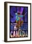 Milky Way Skier - Whistler, Canada-Lantern Press-Framed Art Print