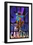 Milky Way Skier - Whistler, Canada-Lantern Press-Framed Art Print