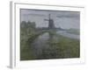 Mill Along the River Gein by Moonlight-Piet Mondriaan-Framed Art Print