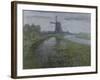 Mill Along the River Gein by Moonlight-Piet Mondriaan-Framed Art Print