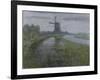 Mill Along the River Gein by Moonlight-Piet Mondriaan-Framed Art Print