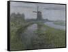 Mill Along the River Gein by Moonlight-Piet Mondriaan-Framed Stretched Canvas