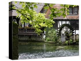 Mill at Blautopf, Blaubeuren, Swabian Mountains, Baden-Wurttemberg, Germany, Europe-Hans Peter Merten-Stretched Canvas