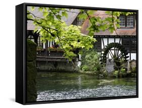 Mill at Blautopf, Blaubeuren, Swabian Mountains, Baden-Wurttemberg, Germany, Europe-Hans Peter Merten-Framed Stretched Canvas