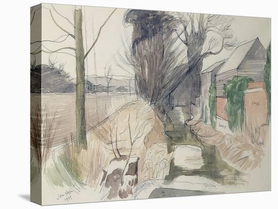 Mill Buildings, Boxted, Essex, 1969 (W/C with Pen)-John Northcote Nash-Stretched Canvas