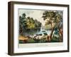 Mill Cove Lake (Colour Litho)-Currier & Ives-Framed Giclee Print