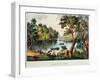 Mill Cove Lake (Colour Litho)-Currier & Ives-Framed Giclee Print