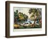 Mill Cove Lake (Colour Litho)-Currier & Ives-Framed Giclee Print