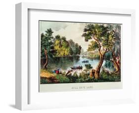 Mill Cove Lake (Colour Litho)-Currier & Ives-Framed Giclee Print