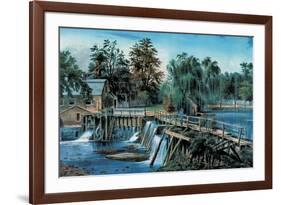 Mill-Dam-Currier & Ives-Framed Art Print