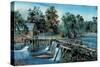 Mill-Dam-Currier & Ives-Stretched Canvas