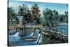 Mill-Dam-Currier & Ives-Stretched Canvas