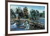 Mill-Dam-Currier & Ives-Framed Art Print