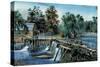 Mill-Dam-Currier & Ives-Stretched Canvas