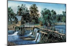 Mill-Dam-Currier & Ives-Mounted Premium Giclee Print