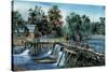 Mill-Dam-Currier & Ives-Stretched Canvas