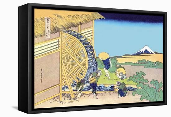 Mill Facing Mount Fuji-Katsushika Hokusai-Framed Stretched Canvas