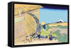 Mill Facing Mount Fuji-Katsushika Hokusai-Framed Stretched Canvas