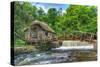 Mill House and Stream-Robert Goldwitz-Stretched Canvas