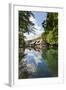 Mill Reflecting in Blautopf Spring, Blaubeuren, Swabian Alb, Baden Wurttemberg, Germany, Europe-Markus Lange-Framed Photographic Print