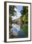 Mill Reflecting in Blautopf Spring, Blaubeuren, Swabian Alb, Baden Wurttemberg, Germany, Europe-Markus Lange-Framed Photographic Print