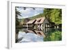 Mill Reflecting in Blautopf Spring, Blaubeuren, Swabian Alb, Baden Wurttemberg, Germany, Europe-Markus Lange-Framed Photographic Print