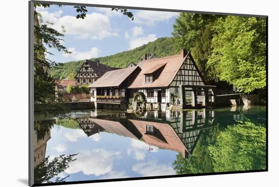 Mill Reflecting in Blautopf Spring, Blaubeuren, Swabian Alb, Baden Wurttemberg, Germany, Europe-Markus Lange-Mounted Photographic Print