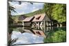 Mill Reflecting in Blautopf Spring, Blaubeuren, Swabian Alb, Baden Wurttemberg, Germany, Europe-Markus Lange-Mounted Photographic Print