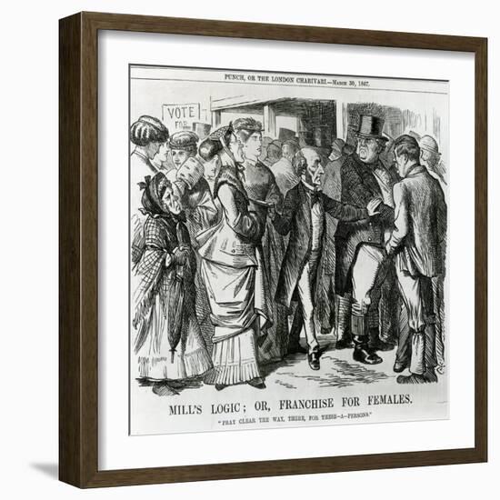 Mill's Logic: Or, Franchise for Females, Cartoon from Punch, London, 30 March 1867-John Tenniel-Framed Giclee Print