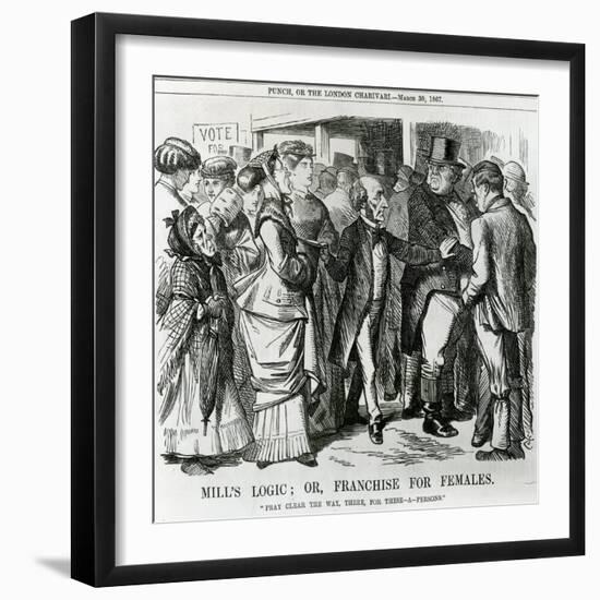 Mill's Logic: Or, Franchise for Females, Cartoon from Punch, London, 30 March 1867-John Tenniel-Framed Giclee Print