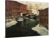 Mill Scene, C.1885-90-Fritz Thaulow-Stretched Canvas
