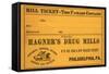 Mill Ticket From Hagner's Drug Mills-null-Framed Stretched Canvas