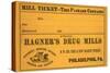 Mill Ticket From Hagner's Drug Mills-null-Stretched Canvas