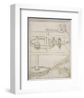 Mill with horizontal water wheel-Francesco di Giorgio Martini-Framed Art Print
