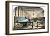 Mill Worker Tending Mule-Spinners, an Industrial Textile Machine, c.1800-null-Framed Giclee Print