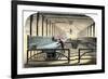 Mill Worker Tending Mule-Spinners, an Industrial Textile Machine, c.1800-null-Framed Giclee Print