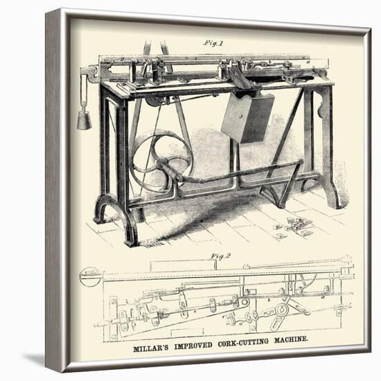 Millar's Improved Cork Cutting Machine-null-Framed Art Print