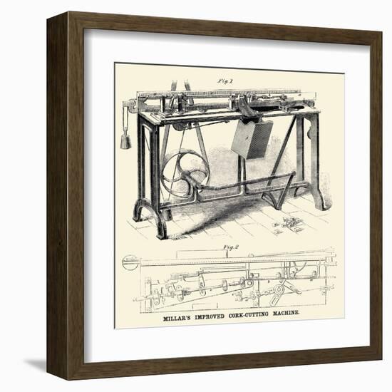 Millar's Improved Cork Cutting Machine-null-Framed Art Print