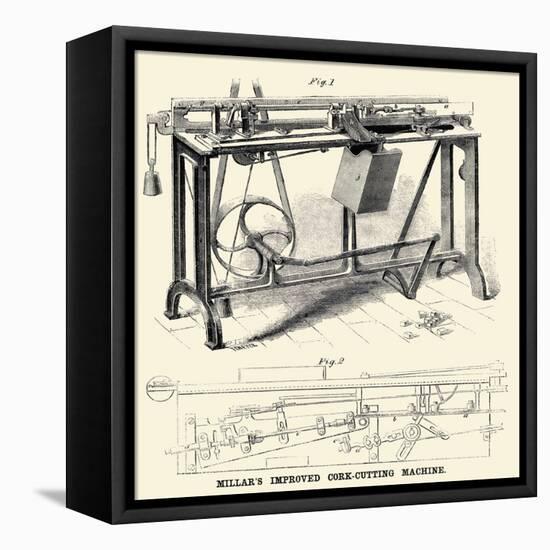 Millar's Improved Cork Cutting Machine-null-Framed Stretched Canvas