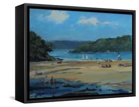 Millbay , Salcombe , Oil on Board , 2016-Jennifer Wright-Framed Stretched Canvas