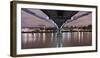 Millenium Bridge from Below, the Thames, at Night, London, England, Uk-Axel Schmies-Framed Photographic Print